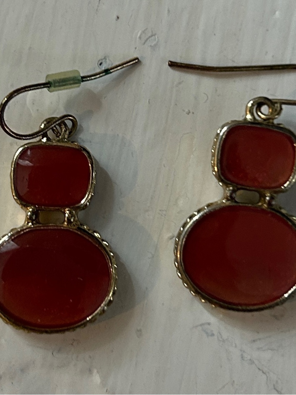 Red Double-Drop Resin Earrings - Fashion Brand